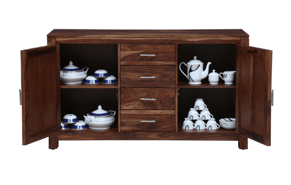 Wooden buffet sideboard with drawers and cabinet doors