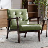 Modern green accent chair made from solid teak wood