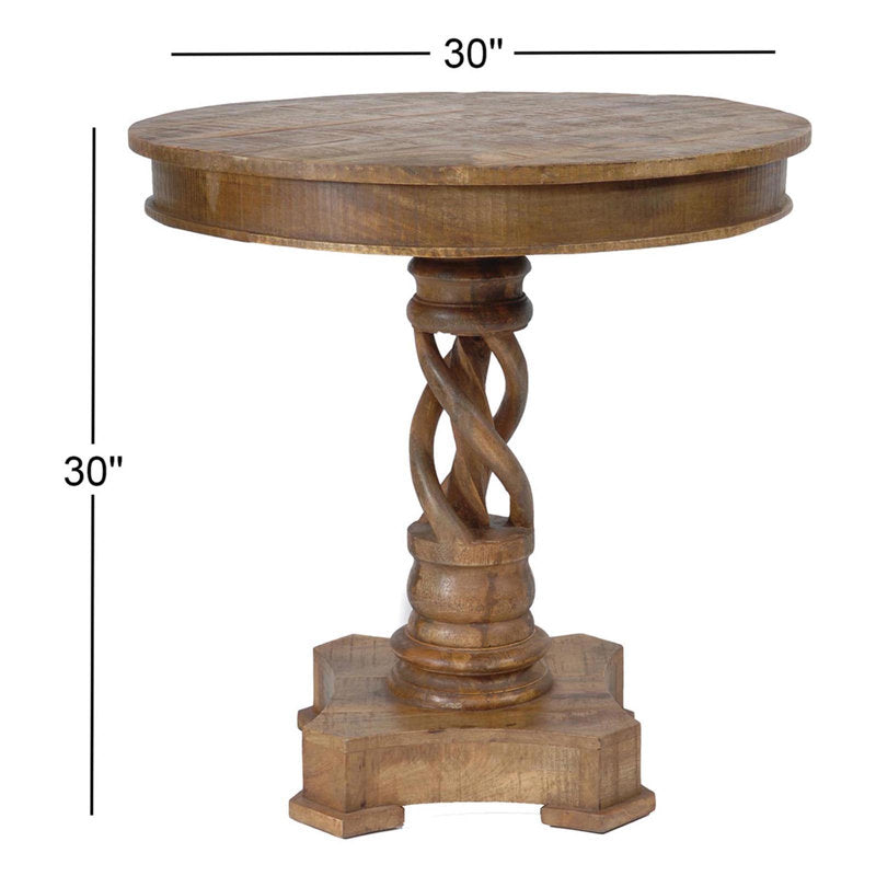 Decorative round wooden table for modern interiors