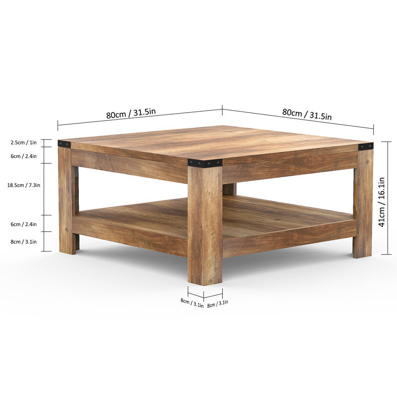 Rustic teak wood center table for living room