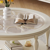 Premium teak wood coffee table with tempered glass top