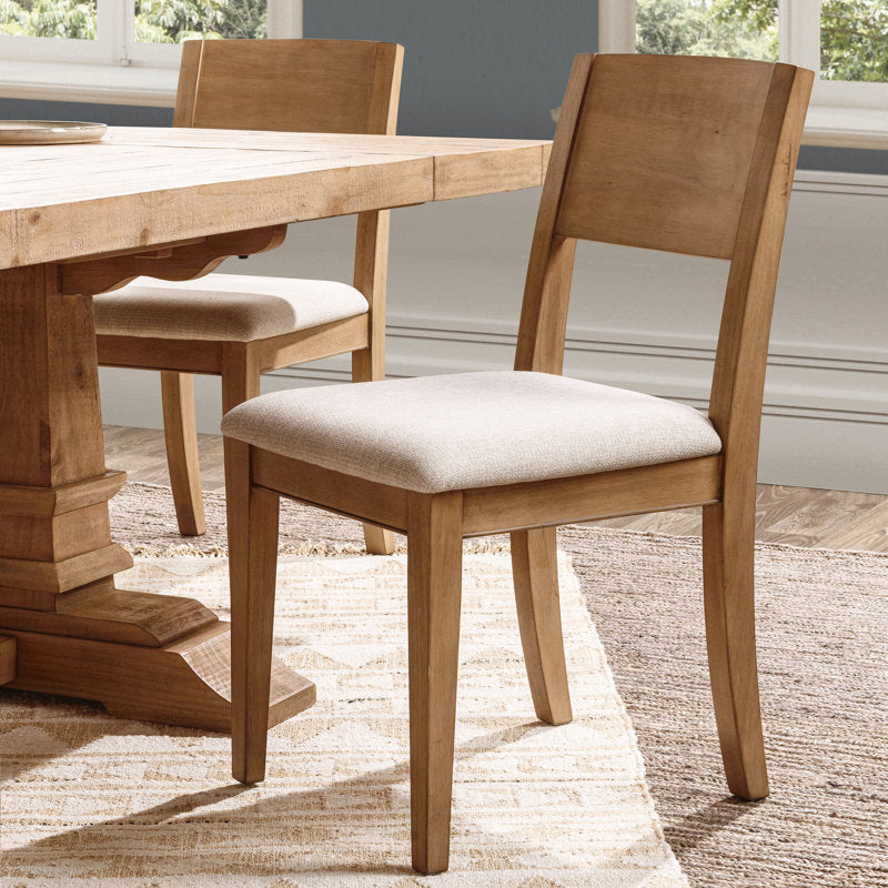 Modern farmhouse dining room featuring solid teak wood furniture collection