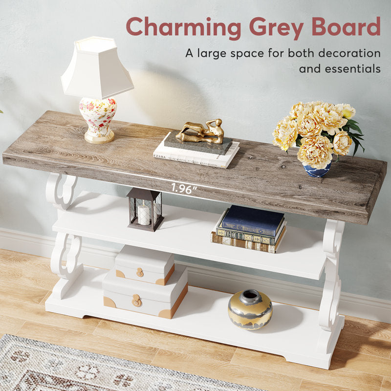 Wooden entryway storage console
