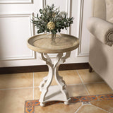 Handcrafted teak wood designer side table for living room
