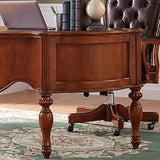 Elegant walnut finish teak wood executive desk