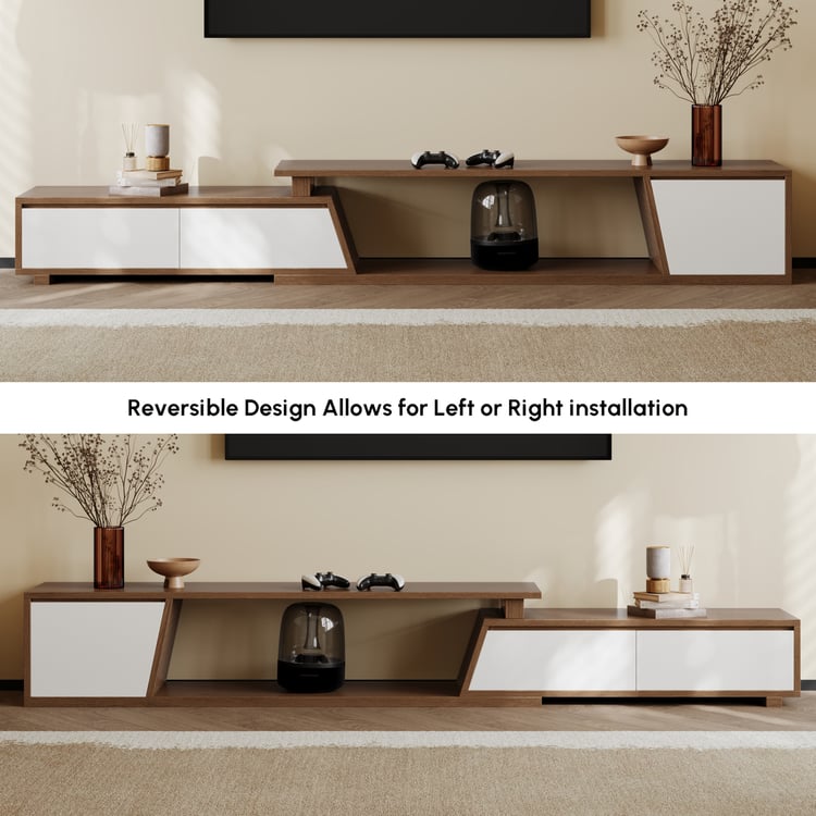 Stylish minimalist teak wood TV stand design