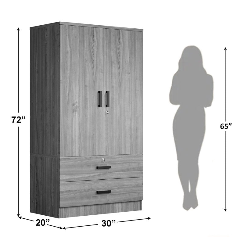 "Modern teak wardrobe for bedroom storage"