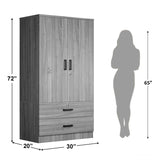 "Modern teak wardrobe for bedroom storage"
