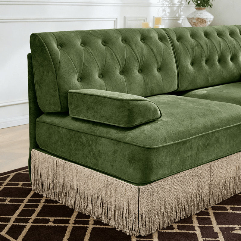 Handcrafted luxury teak wood three-seater sofa