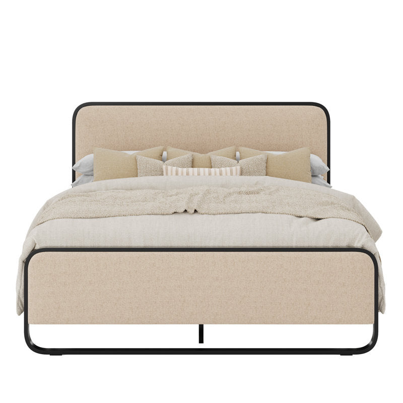 Beige modern bed for minimalist interiors
