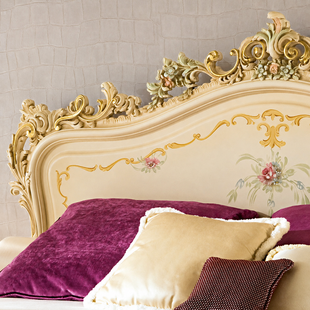 Royal carved teak wood bed for elegant home interiors