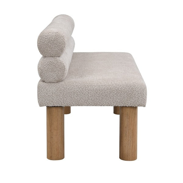 Comfortable upholstered teak wood bench for home interiors