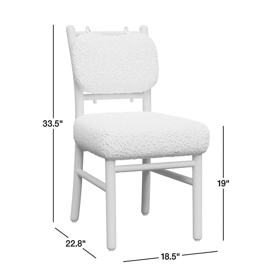 Contemporary cream bouclé dining chair