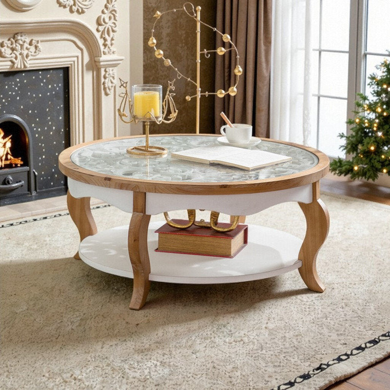 Modern luxury round center table made from teak wood