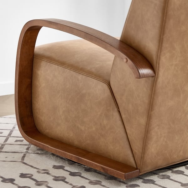 Curved teak wood lounge chair