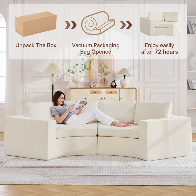 High-end cream curved couch furniture