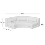 Contemporary solid teak wood curved couch for luxury home interiors