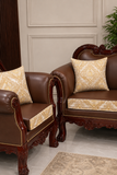 Handcrafted wooden sofa set with royal carving