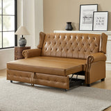 Luxury 3-seater storage sofa with button tufted backrest