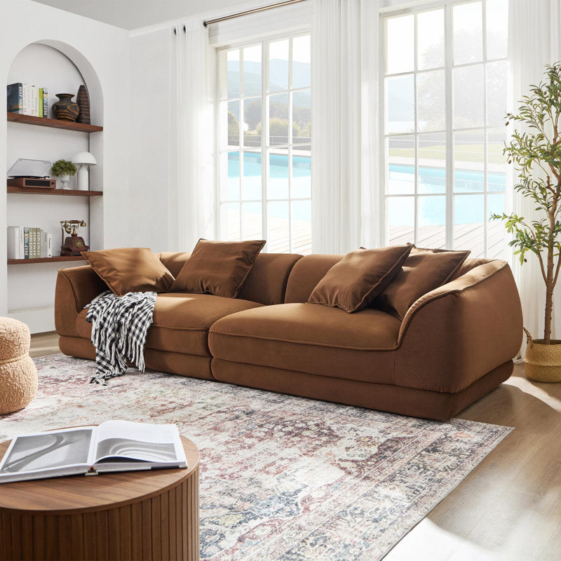 Elegant curved sofa for home interiors
