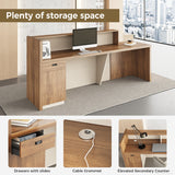 Luxury wooden reception counter by Sky Rise Decor