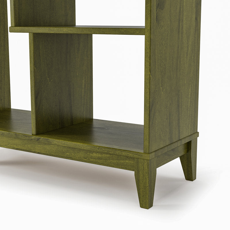 Space-saving teak wood bookshelf for home office and study