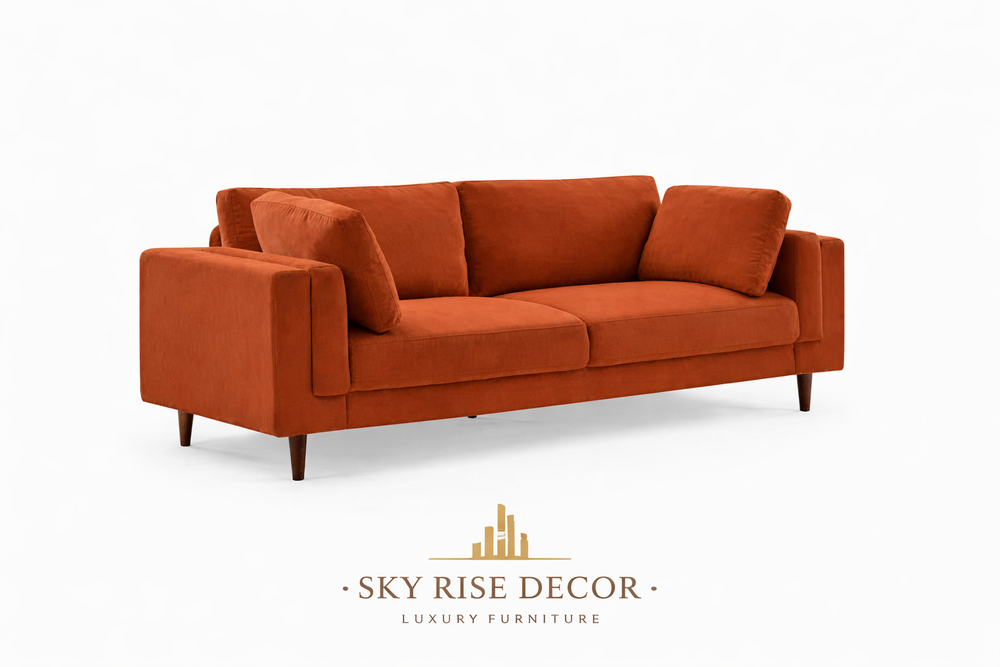 Modern wooden sofa set in teak wood for living room
