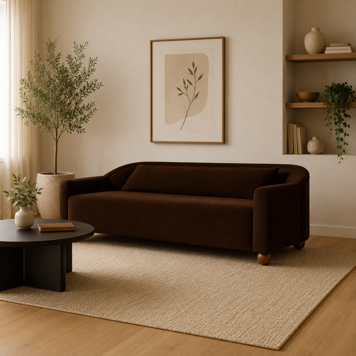 Premium teak wood modern sofa for living room