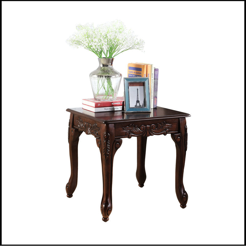 Luxury carved wooden side table for bedroom