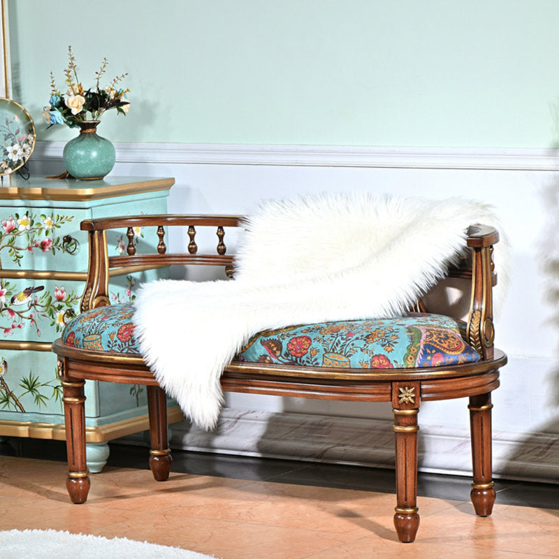 Premium teak wood upholstered wooden bench