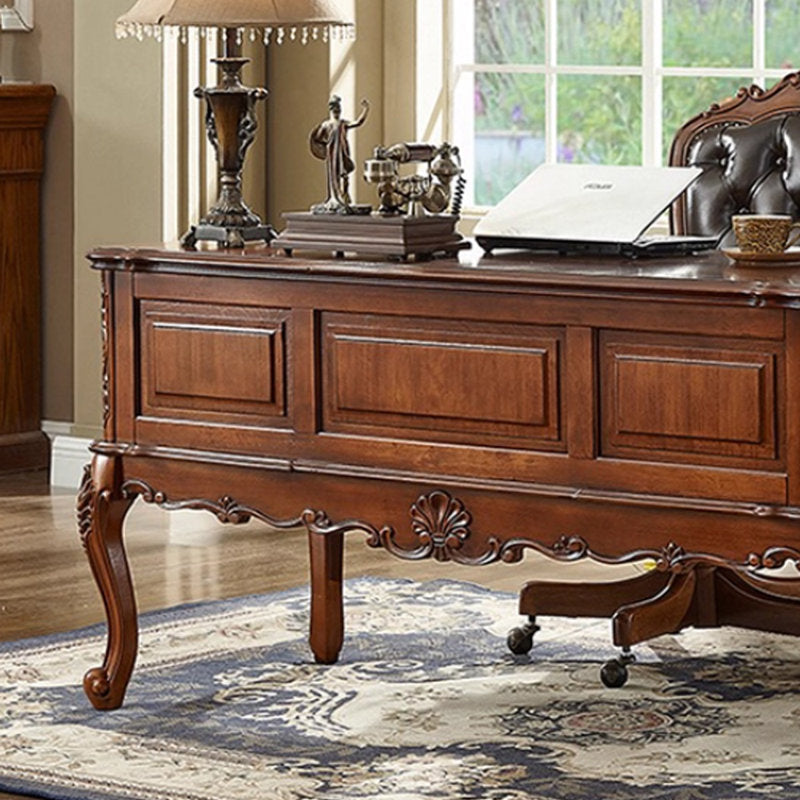 Luxury teak wood office desk handcrafted furniture