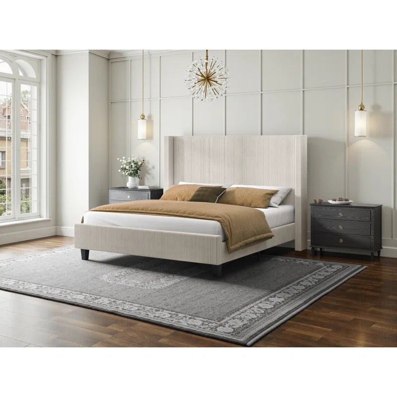 Elegant fluted bed frame for stylish interiors