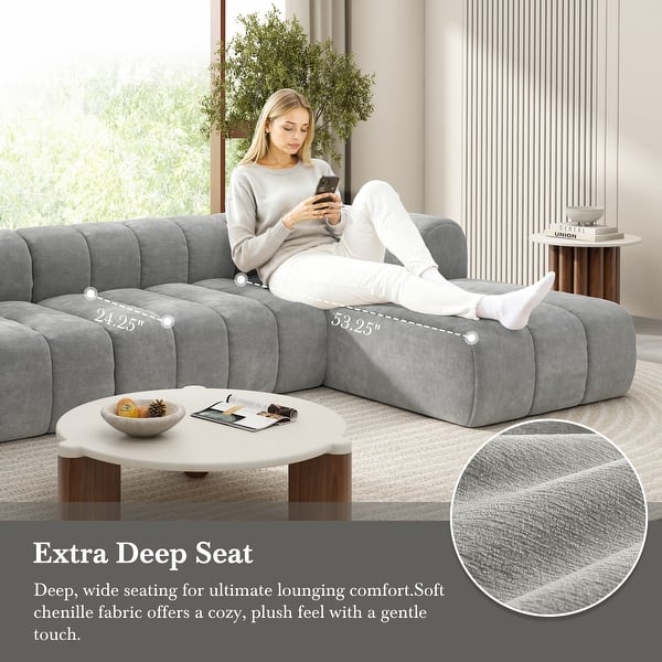 Contemporary L shape sofa with chaise lounge