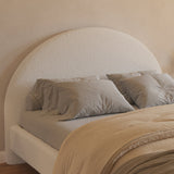 Modern minimalist teak wood platform bed for bedroom