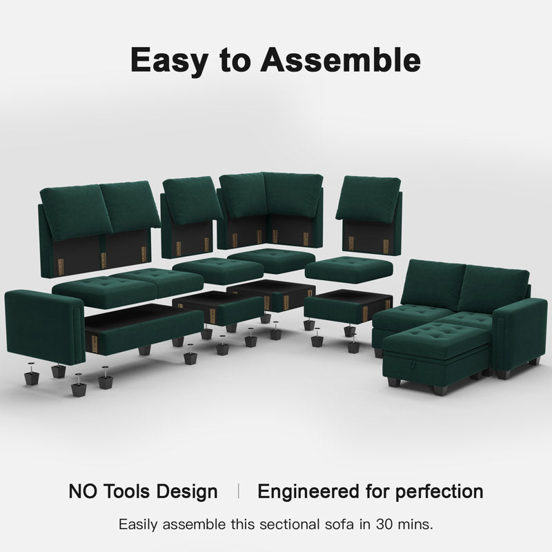Contemporary green sofa set for stylish home decor
