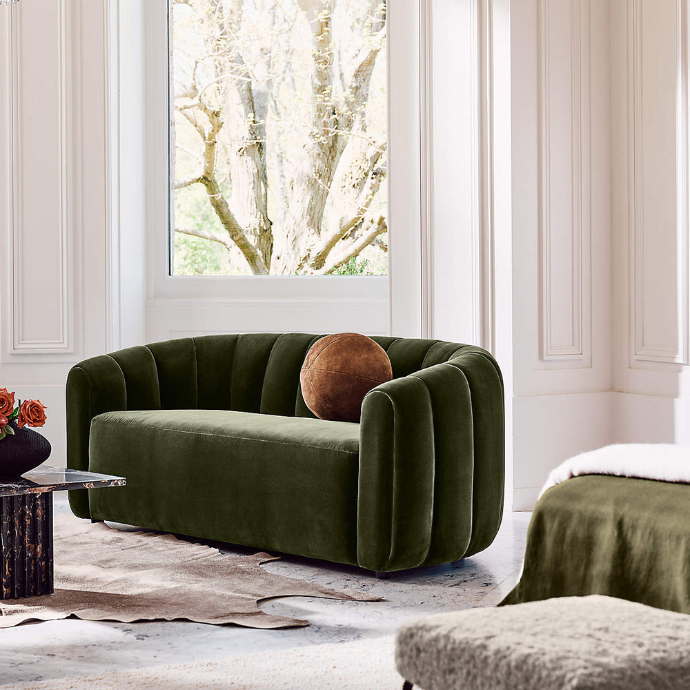 Designer curved sofa solid teak wood frame