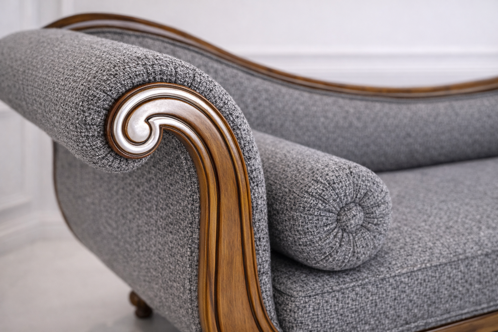 Premium Victorian chaise lounge sofa for luxury living room interior
