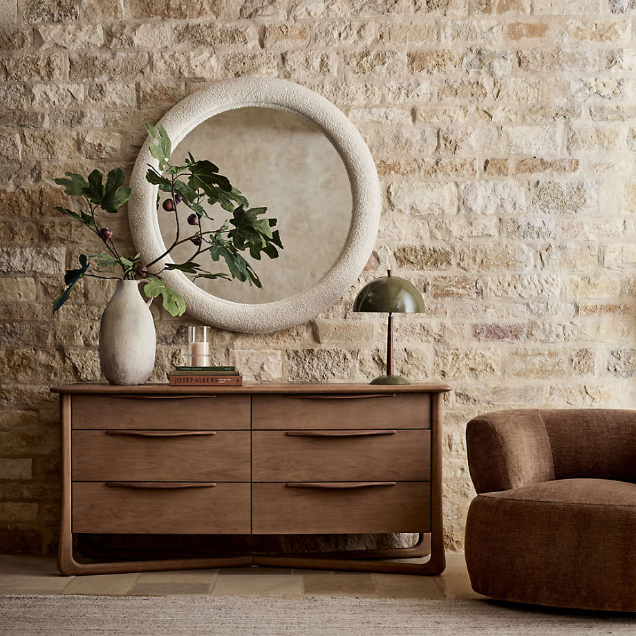 Handmade teak wood dresser with spacious drawers
