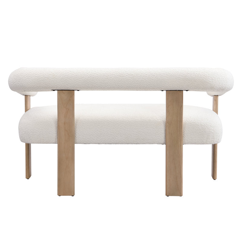Luxury Teak Wood Bouclé Sofa Set – 2 Seater & 3 Seater Modern Designer Couch