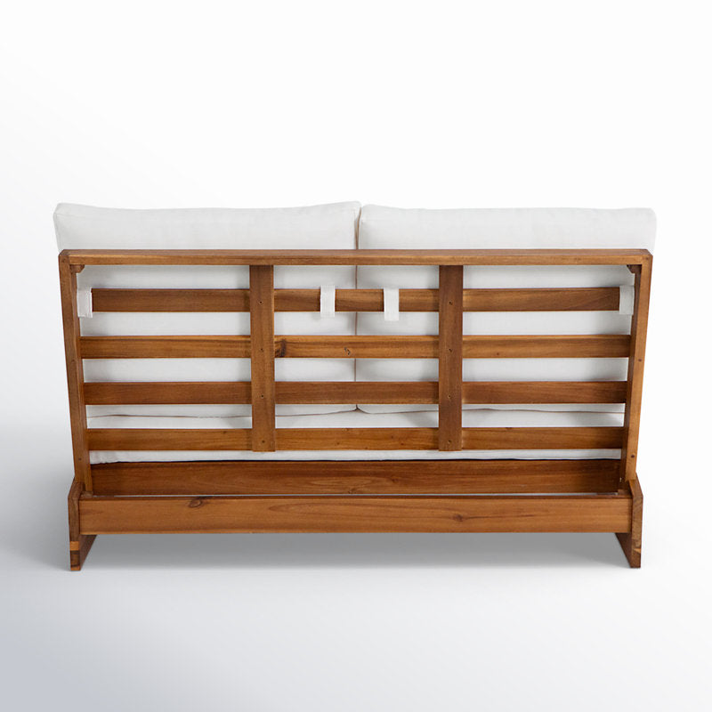 Luxury teak wood fabric sofa