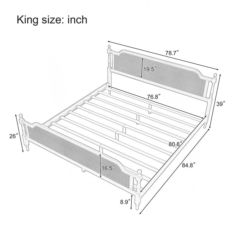 elegant wooden cane bed design