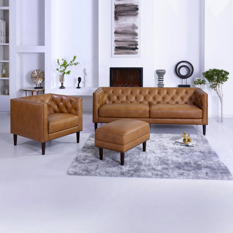 Handcrafted teak wood upholstered footstool