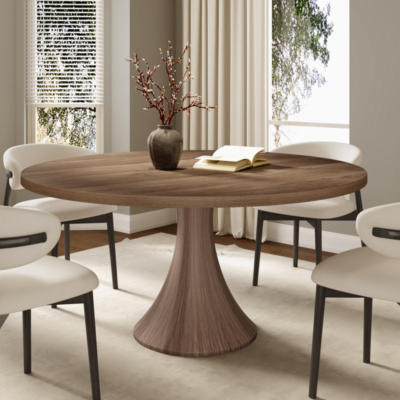 “Premium round wooden dining table with modern design”
