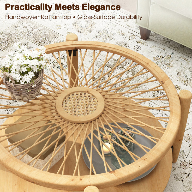 Handcrafted teak wood coffee table