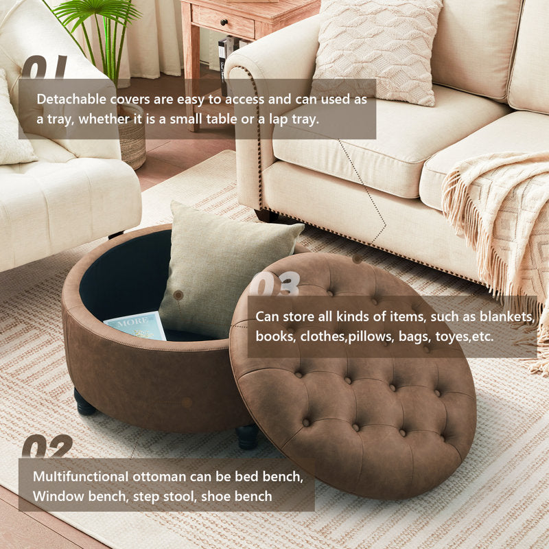 Luxury storage ottoman with hidden compartment