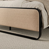 Luxury teak wood bed with rounded edges