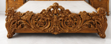 Royal carved wooden bedside table in teak finish
