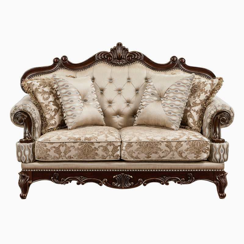 Classic handcrafted teak wood sofa for elegant living room décor