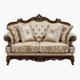 Classic handcrafted teak wood sofa for elegant living room décor