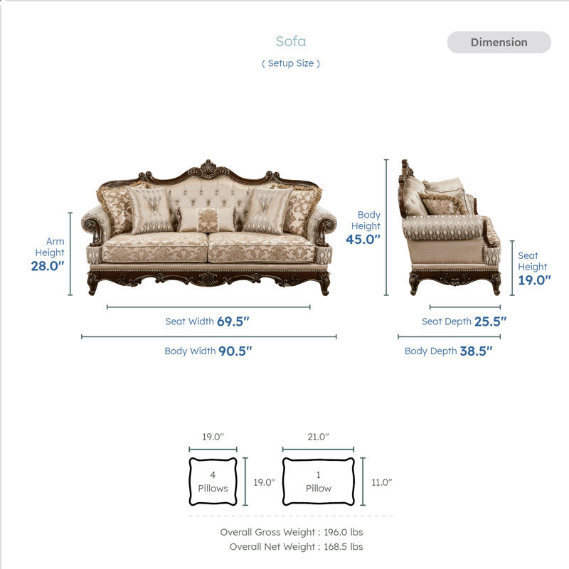 Handcrafted teak wood living room sofa with premium upholstery